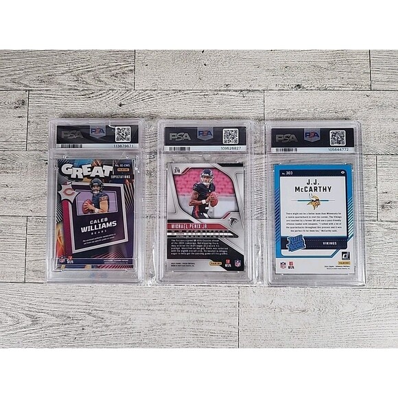 PSA Slab Graded NFL Panini Rookie Card Lot Of 3 Caleb Williams JJ McCarthy Penix - Picture 5 of 8